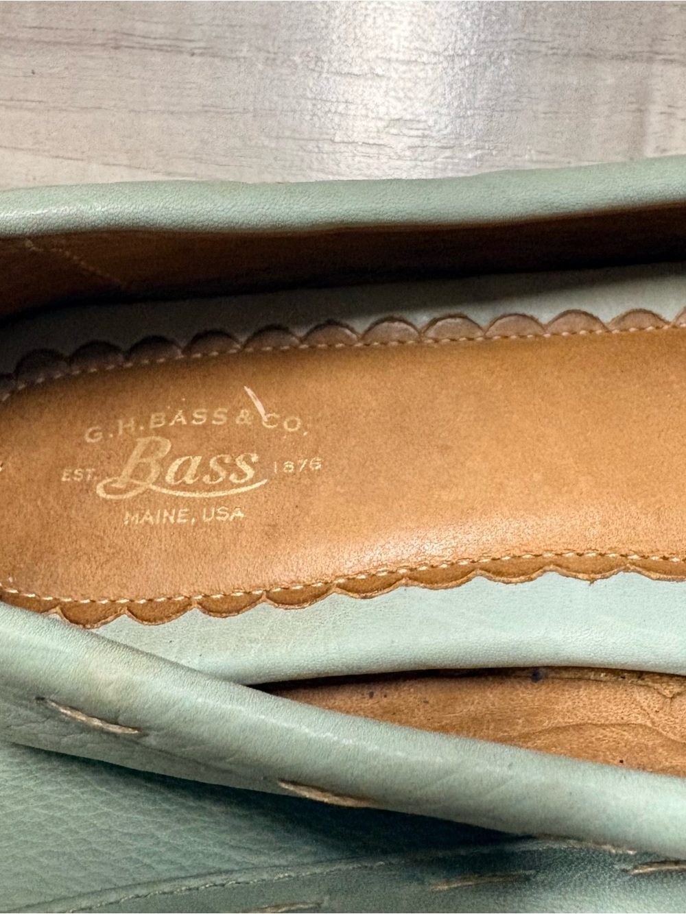 Bass Mint Green Leather Penny Driving Loafers - Women's Slip-On - Picture 9 of 9
